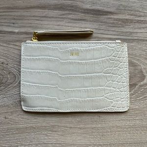 JW PEI QUINN ZIPPED CARD HOLDER - IVORY CROC